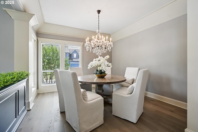 4706 NE 137th St, Vancouver, WA 98686 - dining area featuring a chandelier and dark wood-style floors