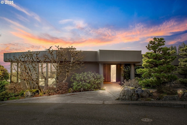 view of front of home with stucco siding