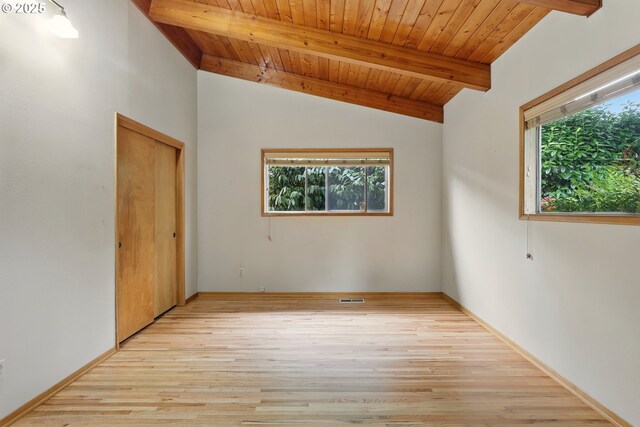845 NW Day Dr, Gresham, OR 97030 - spare room with healthy amount of natural light, light wood-type flooring, wooden ceiling, and baseboards