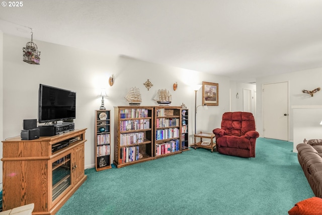 view of carpeted living area