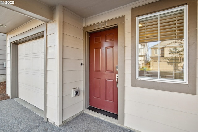 view of exterior entry featuring visible vents