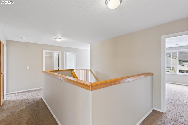 18407 NE 20th St, Vancouver, WA 98684 - corridor with carpet floors, an upstairs landing, baseboards, and a textured ceiling