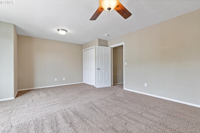18407 NE 20th St, Vancouver, WA 98684 - unfurnished bedroom featuring carpet, baseboards, a closet, and a ceiling fan