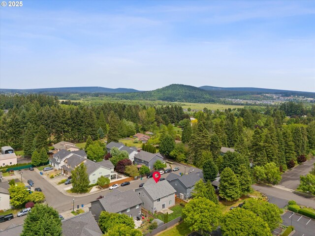 18407 NE 20th St, Vancouver, WA 98684 - aerial view of residential area with a forest and a mountain backdrop
