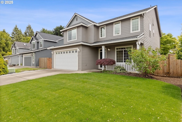 18407 NE 20th St, Vancouver, WA 98684 - traditional home with concrete driveway, an attached garage, and a porch