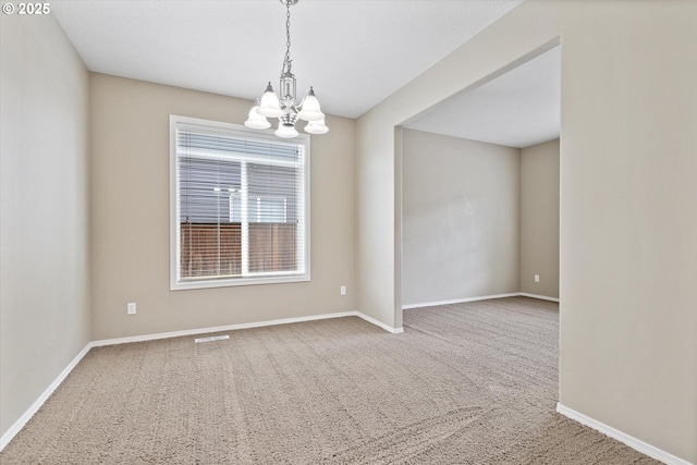18407 NE 20th St, Vancouver, WA 98684 - carpeted spare room with a chandelier and baseboards