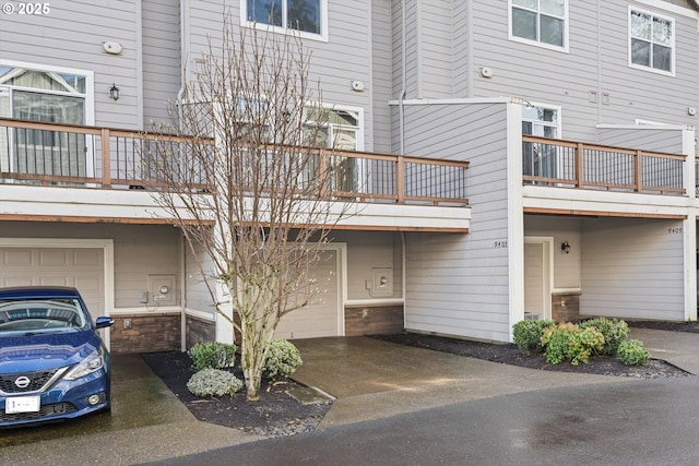 exterior space featuring driveway and an attached garage