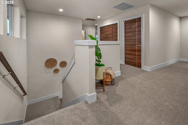 15192 SW Huntwood St, Tigard, OR 97224 - stairway with carpet floors and recessed lighting