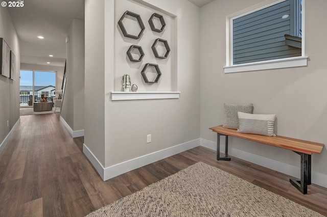 15192 SW Huntwood St, Tigard, OR 97224 - hallway with dark wood-type flooring and recessed lighting