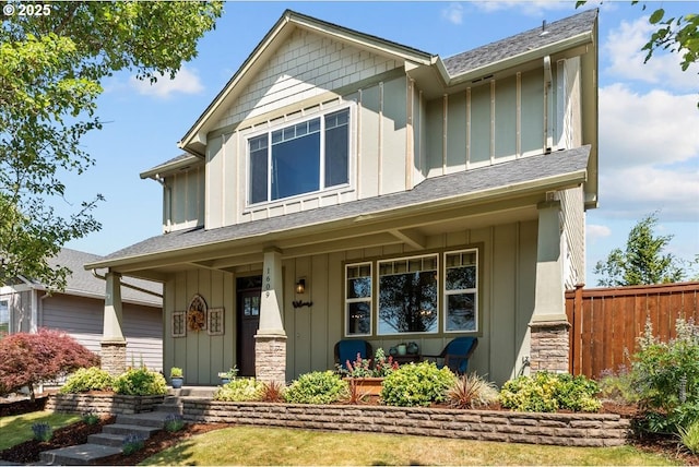 1609 Wood Duck St, Silverton, OR 97381 - craftsman house featuring board and batten siding, a porch, and a shingled roof