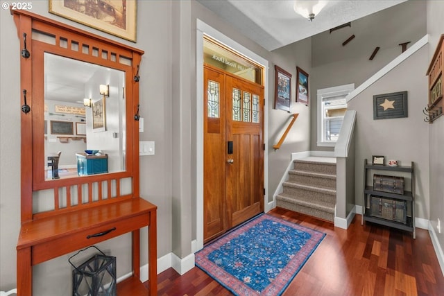 1609 Wood Duck St, Silverton, OR 97381 - entryway with wood finished floors and stairway