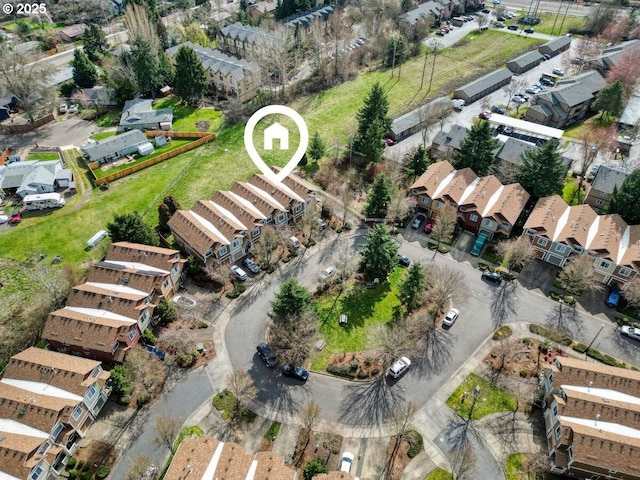 drone / aerial view with a residential view