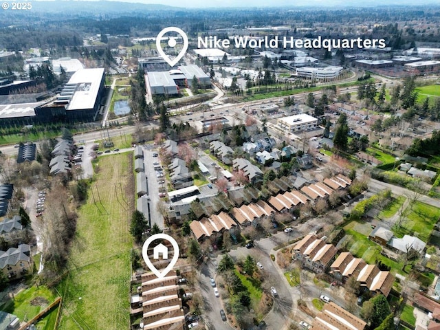 aerial view with a residential view