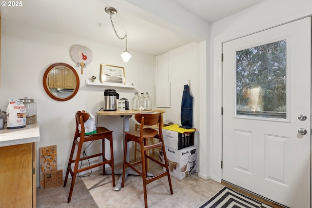 view of tiled dining room