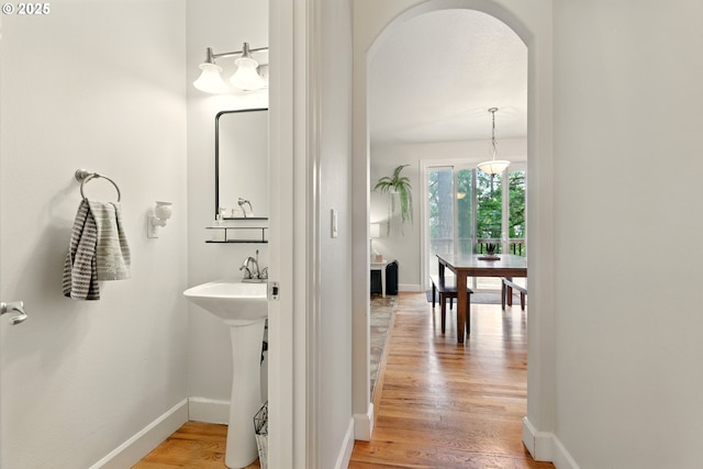 8503 SE 139th Ct, Portland, OR 97236 - bathroom with wood finished floors and baseboards