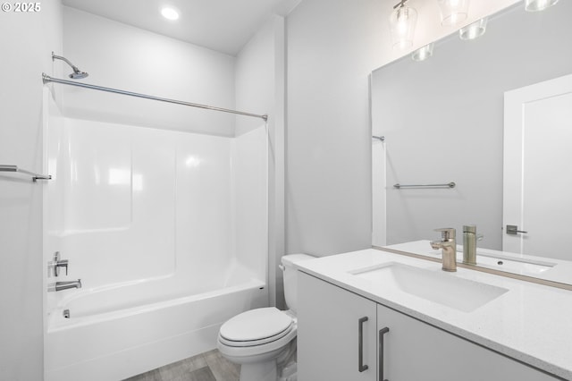 16314 NE 20th St, Vancouver, WA 98684 - full bath featuring toilet, wood finished floors, vanity, and shower / bathtub combination