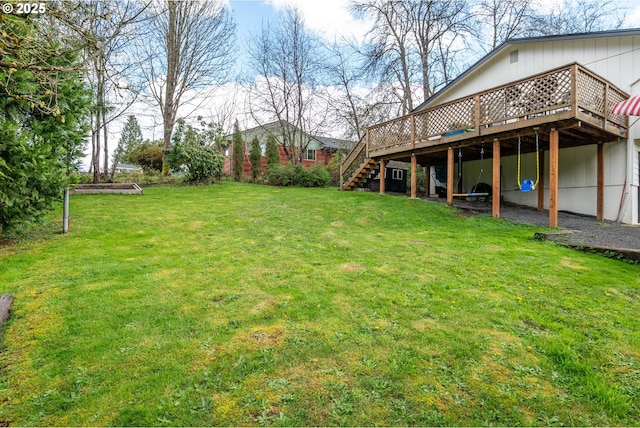 164 Yelton Dr, Longview, WA 98632 - view of yard featuring stairs and a deck