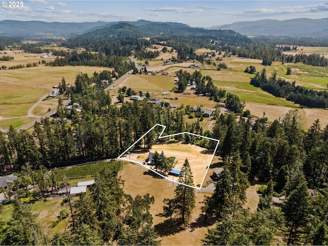 37276 Camp Creek Rd, Springfield, OR 97478 - aerial view of sparsely populated area featuring mountains and property parcel outlined