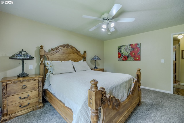 40211 Deerhorn Rd, Springfield, OR 97478 - bedroom with carpet flooring, baseboards, and a ceiling fan