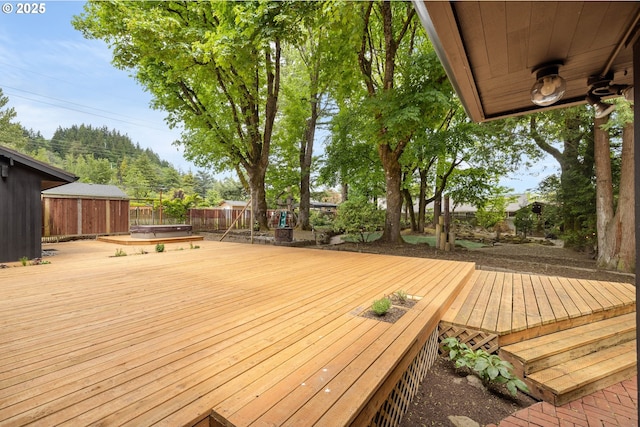 1940 SW 71st Ave, Portland, OR 97225 - deck featuring a covered hot tub and a fenced backyard