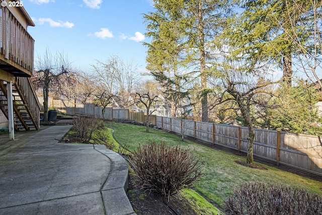 view of yard with a patio area