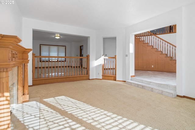 interior space featuring carpet flooring