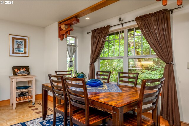 1650 Leatherwood Dr, Eugene, OR 97405 - dining area featuring baseboards and recessed lighting