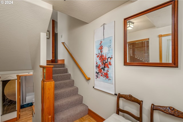 1650 Leatherwood Dr, Eugene, OR 97405 - staircase with wood finished floors