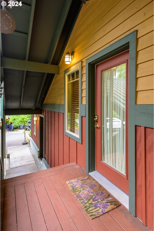 1650 Leatherwood Dr, Eugene, OR 97405 - property entrance featuring board and batten siding