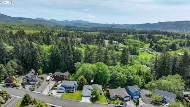 1820 Huckleberry Dr, Seaside, OR 97138 - aerial perspective of suburban area with a heavily wooded area and a mountainous background