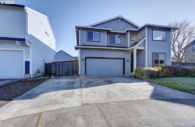 view of front of property featuring a garage