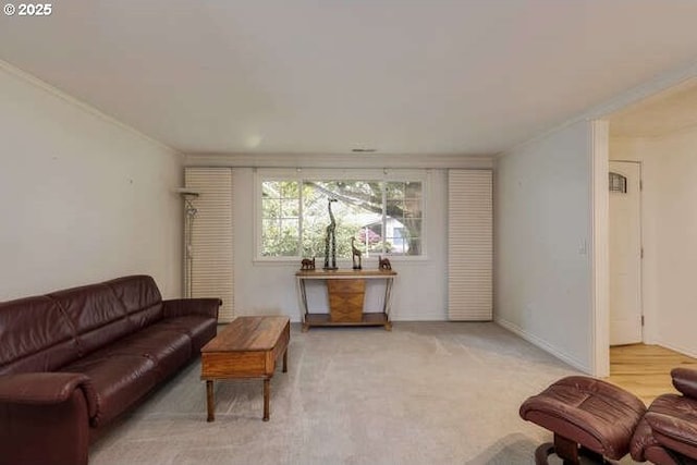2040 Spruce Ave, Woodland, WA 98674 - living area with crown molding, light colored carpet, and baseboards