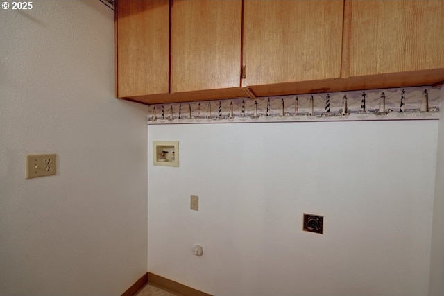 1630 SW 14th St, Warrenton, OR 97146 - laundry room featuring hookup for an electric dryer, cabinet space, and washer hookup
