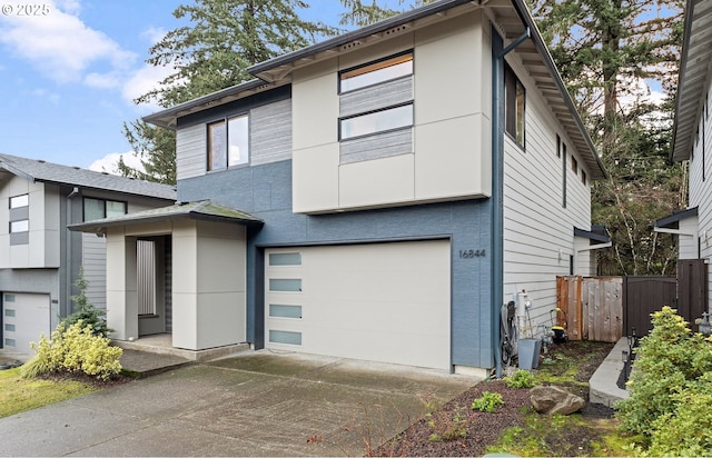 view of front of house with a garage