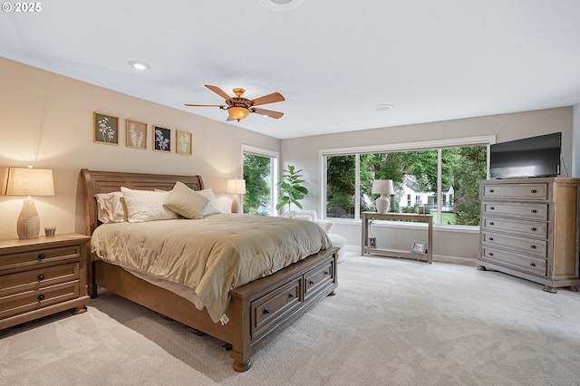 15137 SW Peachtree Dr, Portland, OR 97224 - carpeted bedroom with recessed lighting and a ceiling fan