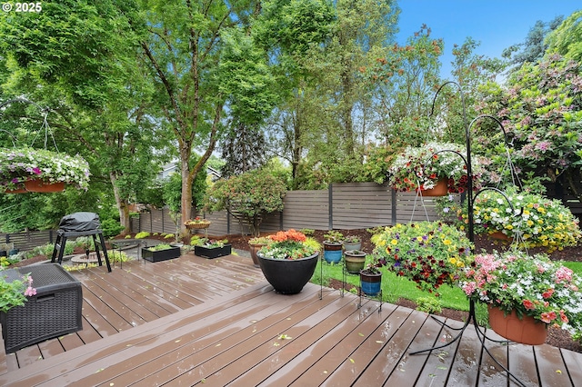 15137 SW Peachtree Dr, Portland, OR 97224 - deck featuring a fenced backyard