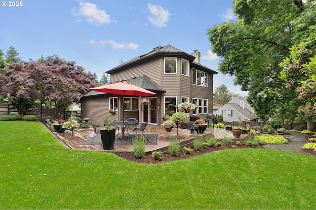 15137 SW Peachtree Dr, Portland, OR 97224 - back of property with a deck and a chimney
