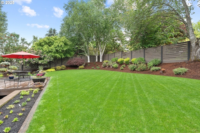 15137 SW Peachtree Dr, Portland, OR 97224 - fenced backyard with a deck