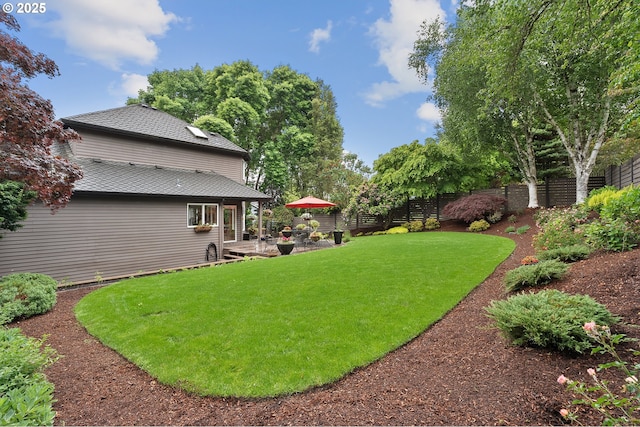 15137 SW Peachtree Dr, Portland, OR 97224 - fenced backyard with a patio area