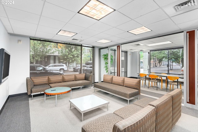 1125 NW 9th Ave Unit 419, Portland, OR 97209 - common area with expansive windows and a paneled ceiling
