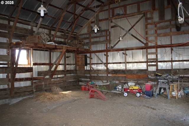 misc room featuring vaulted ceiling