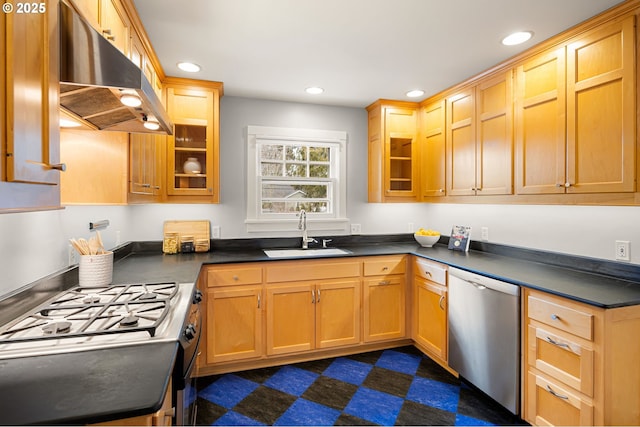 kitchen with appliances with stainless steel finishes and sink