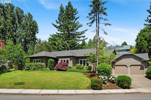 11315 NW Reeves St, Portland, OR 97229 - view of front facade with a garage, a front lawn, and driveway