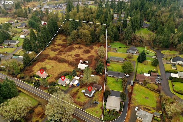 drone / aerial view with a residential view