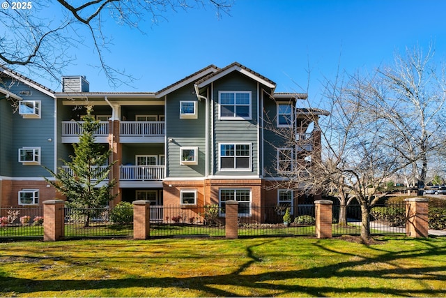 exterior space with a front lawn