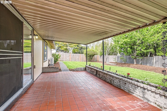 view of patio with a fenced backyard