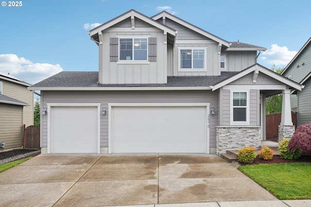 2570 SE Kane Ave, Gresham, OR 97080 - craftsman-style house featuring driveway, board and batten siding, a garage, and a shingled roof