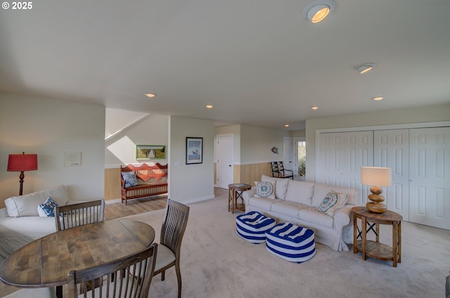 4830 Butterfly Ln, Gearhart, OR 97138 - living area with recessed lighting, light carpet, and baseboards