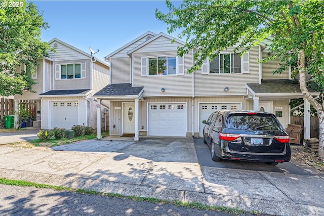 view of front of property featuring a garage