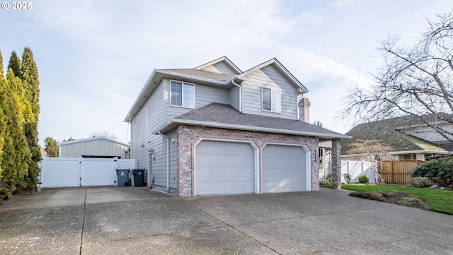 view of front facade with a garage